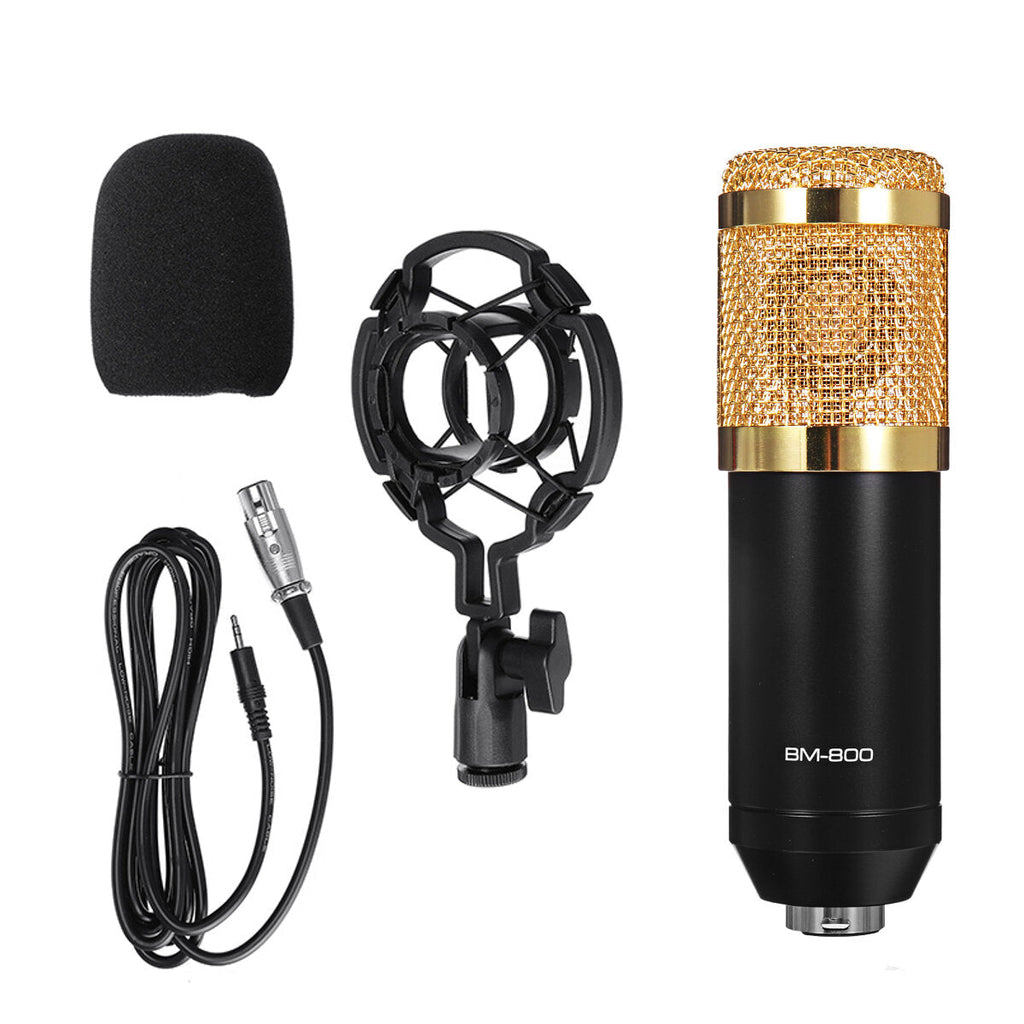 Professional Studio Condenser Microphone 3.5mm Wired Sound Recording For Computer Karaoke KTV