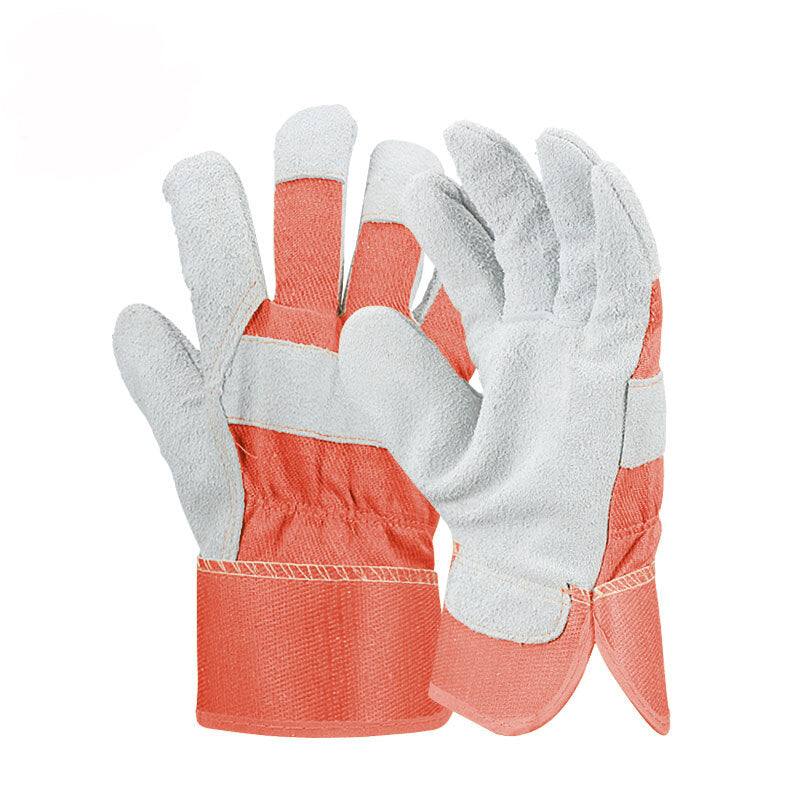 Gardening Protective Work Gloves Cow Split Leather Transport Driving Carrying Factory Working Glove