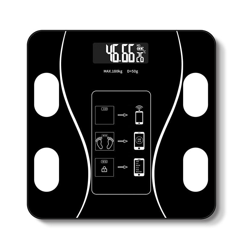 Smart Wireless Body Fat Scale USB+Solar Charing BMI Scales Digital Scale For Body Weight With APP Analyzer