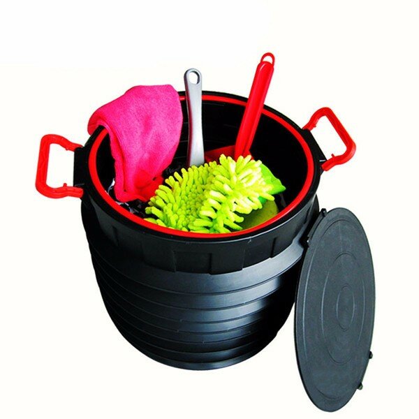 25L Car Storage Box Circular Folding TelescopicStorage BucketTrash Container Scalable Toolbox Col