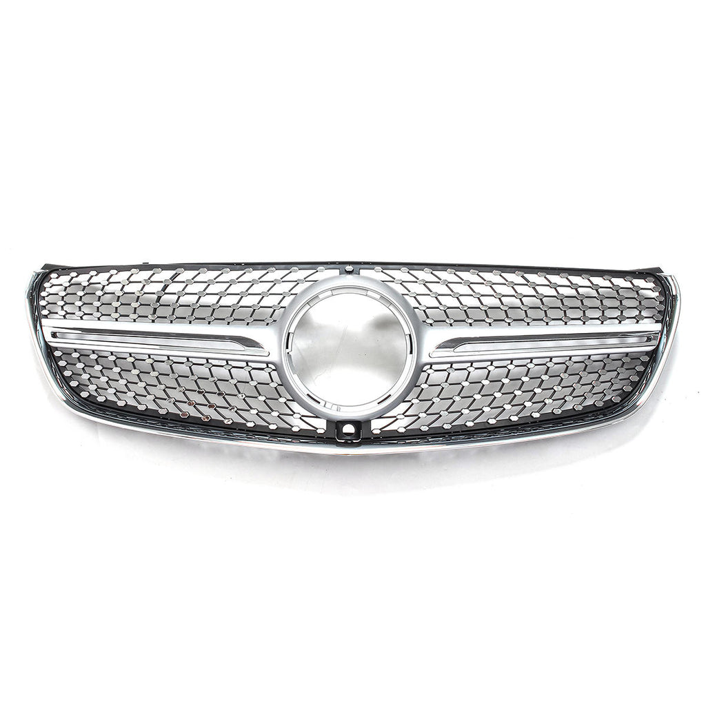 Silver Diamond Front Grille Grill For Mercedes-Benz W447 V200 V220 V250 V260 2015-2018 With Camera