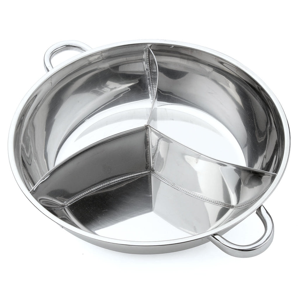 400/340mm 3 Taste Stainless Steel Hot Pot Cookware Soup Container 3 Site Induction Compatible