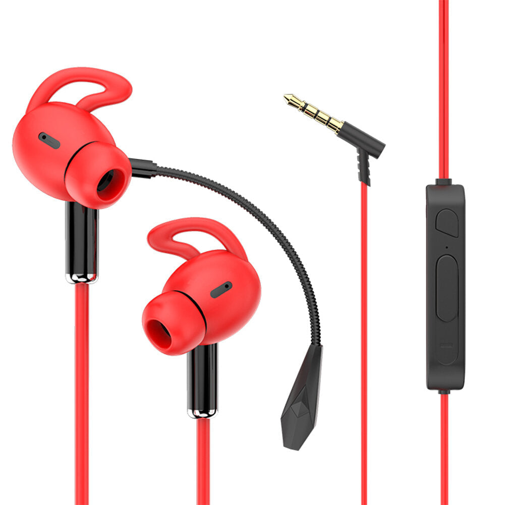 Wired Earphone 7.1 Surround Stereo 13MM Dynamic Earbuds 3.5MM In-Ear Gaming Headset with Detachable Dual Mic