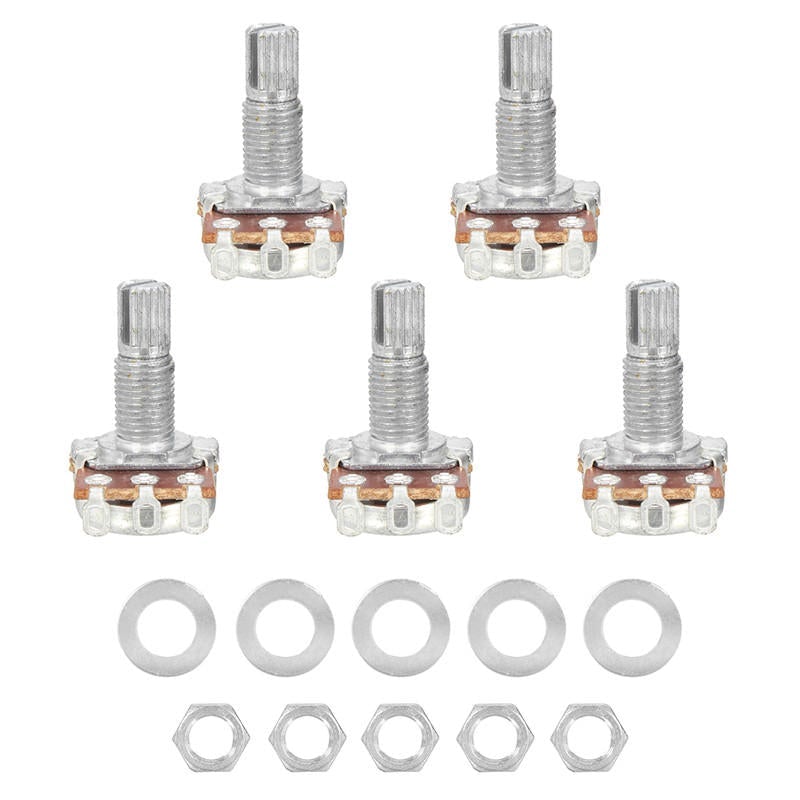 5pcs Guitar Potentiometer A500k 16mm Base Audio Tone Switch Bass Accessory Part