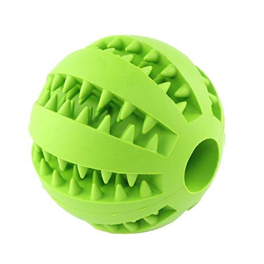 IQ Treat Ball Rubber Dog Balls Toys with Bite Resistant Soft Rubber