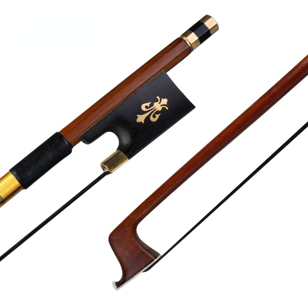 Bow 4/4 Size Violin Bow Round Stick Lizard Skin Grip Black Horsehair W/ Ebony Frog Violin/ Fiddle Bow