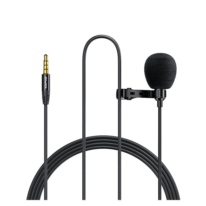 Microphone 3.5mm Aux Jack 3M Length Clean Sound Noise Cancelling for Vlog Laptop And Record