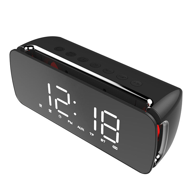 LCD Screen Mirror Clock Hi-Fi Fuction Bluetooth TF AUX Play FM Broadcast Radio Surround Sou