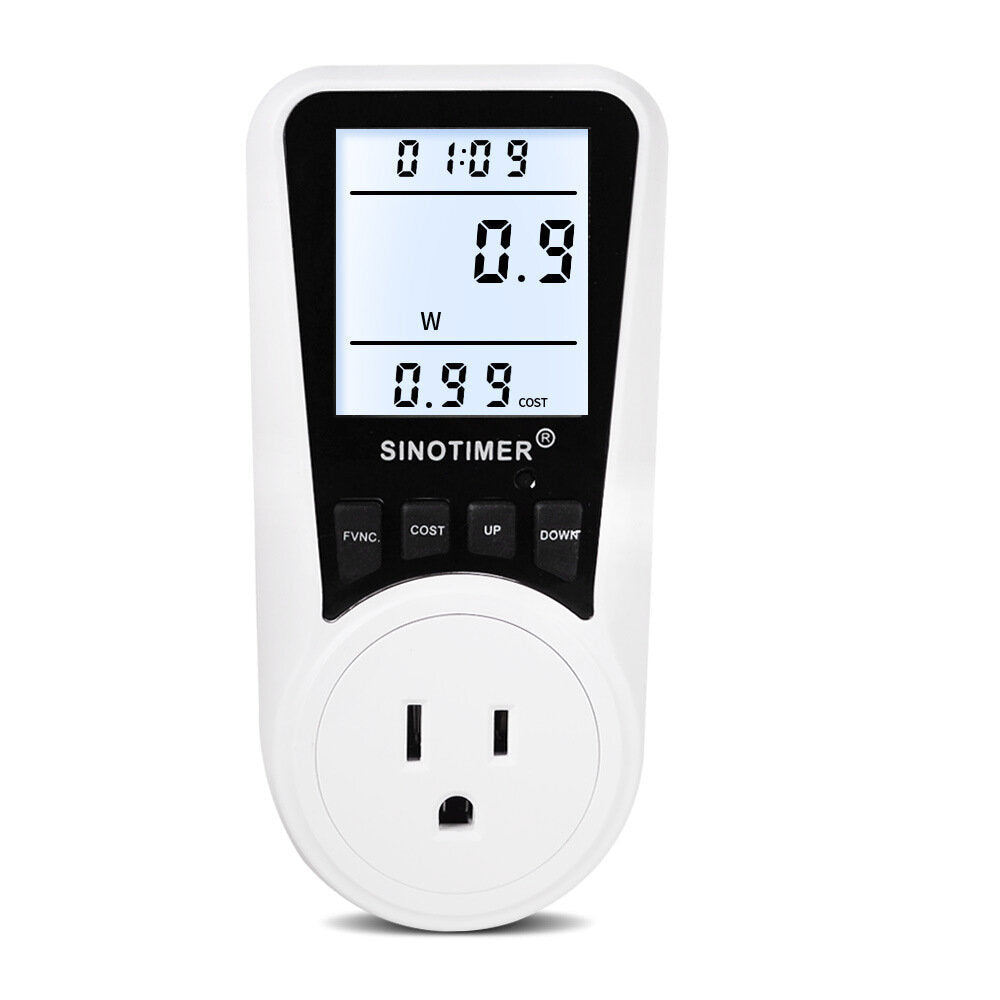 Plug Socket Digital Wattmeter Meter Power Consumption Watt Energy Meter KWh Electricity Analyzers Monitors with Backlight 110V/220V