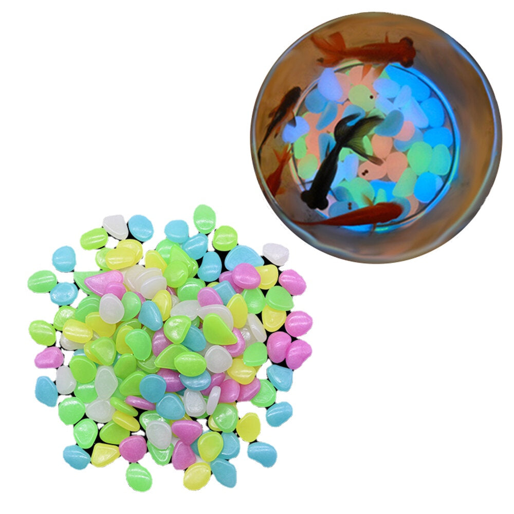 50pcs Glow Pebbles Luminous Stone Rocks In The Dark for Outdoor Pool Walkways Path Patio Lawn Decor