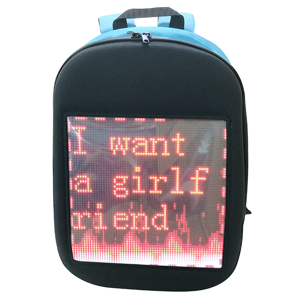 LED Screen Dynamic Backpack DIY Backpack WiFi LED City Walking Advertising BackBag Stationery Students Supplies