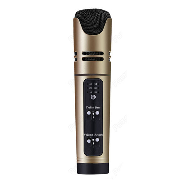 DSP Metal Handheld Wireless Recording Karaoke Microphone Support 6 Voice Voice-Changing Built-In Sound Card Anchor Live Singing Microphones