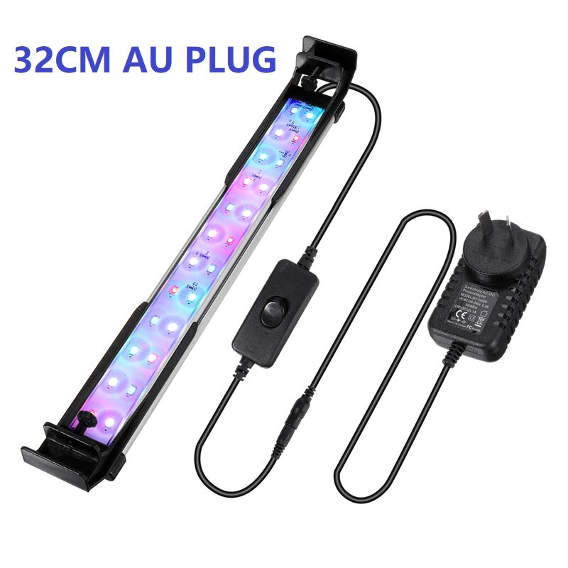 32CM 24LED RGB Aquarium Fish Tank Light 2 Modes Double Drainage Water Grass Lamp