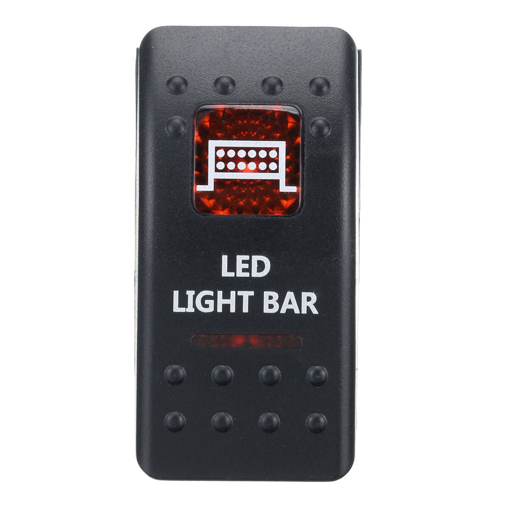 12V 20A Marine 5-Pin Rocker Switch Orange LED SPST ON-OFF Light Bar Waterproof