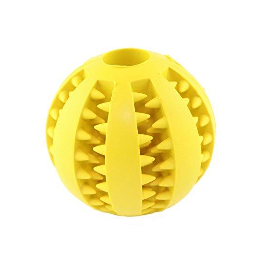 IQ Treat Ball Rubber Dog Balls Toys with Bite Resistant Soft Rubber