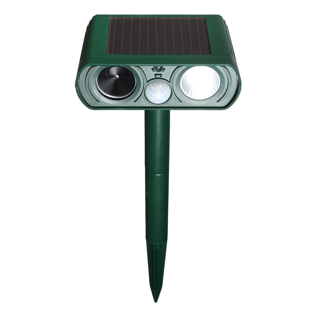 Ultrasonic Animal Repellent PIR Sensor Animal Frighter Bird Snake Wild Boar Frighter 110 Detection Angle 8M Effective Distance with LED lights