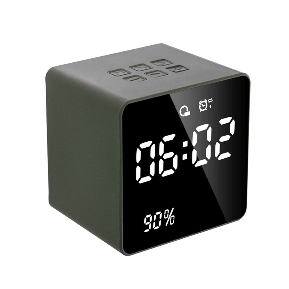 Bluetooth FM Radio Alarm Clock With USB Charging Wireless Mirror Bass Speaker