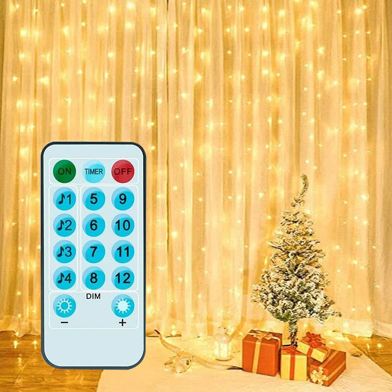 Curtain Lights with Sound Activated USB Powered LED Fairy Christmas Lights with Remote Sync-to-Music Setting