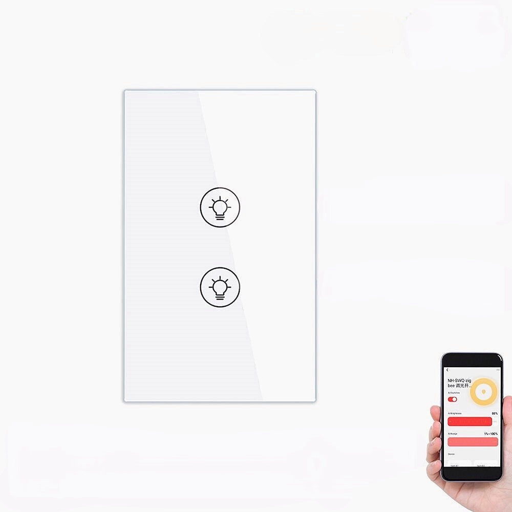 Dimming Switch Thyristor Stepless Dimming US Smart Switch Works with Alexa Google Home 250V 1/2/3 Gang