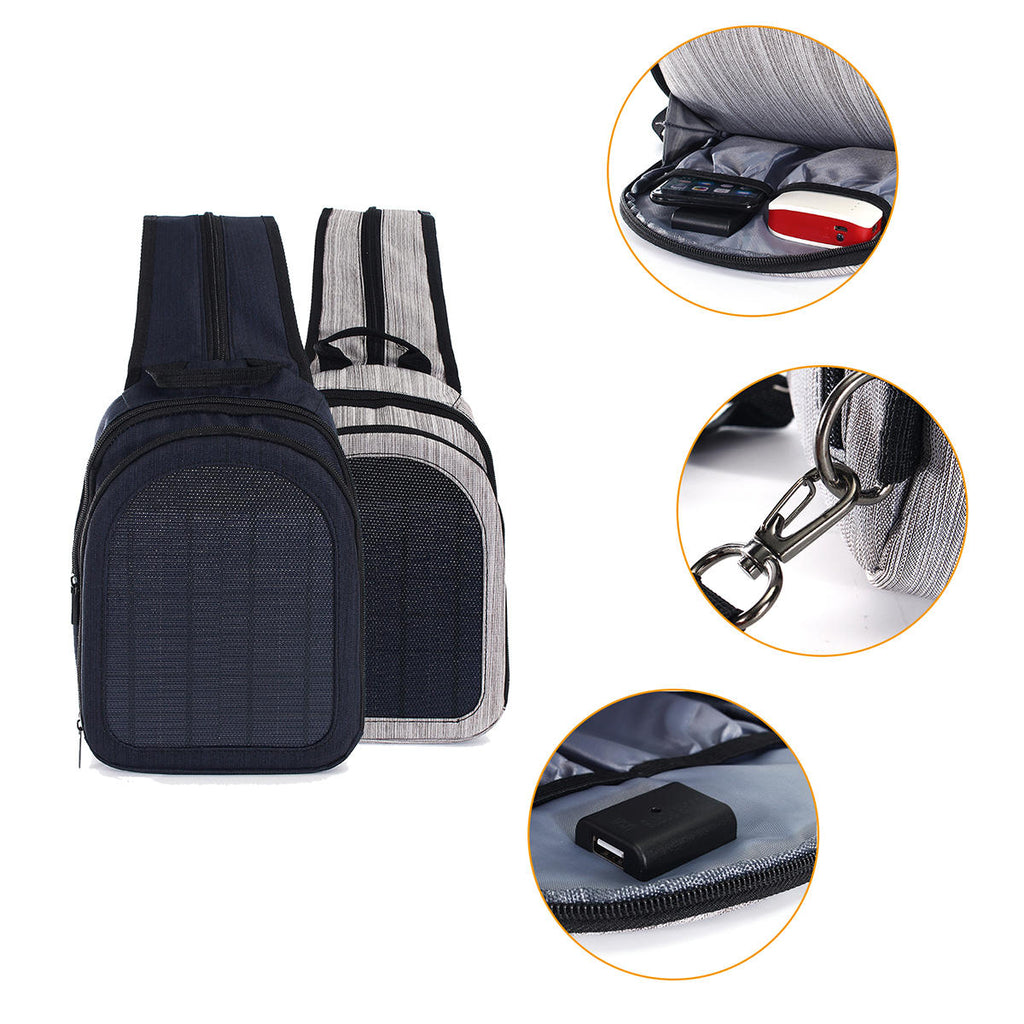 1000mAh 5V 5W USB Solar Eemergency Charging Bag Outdoor Travel Portable Solar Storage Bag