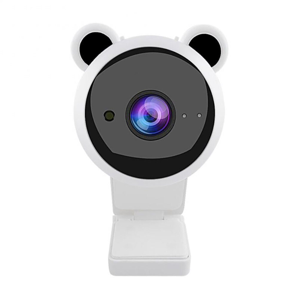 1080P HD Cute Panda Webcam 30FPS Built-in Microphone Plug and Play Web Camera for PC Laptop Video Conference