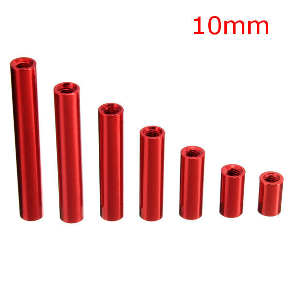 M3AR1 M3 Aluminum Alloy Standoff Studs 8-35mm Red Round PCB Board Spacers Standoffs 10pcs