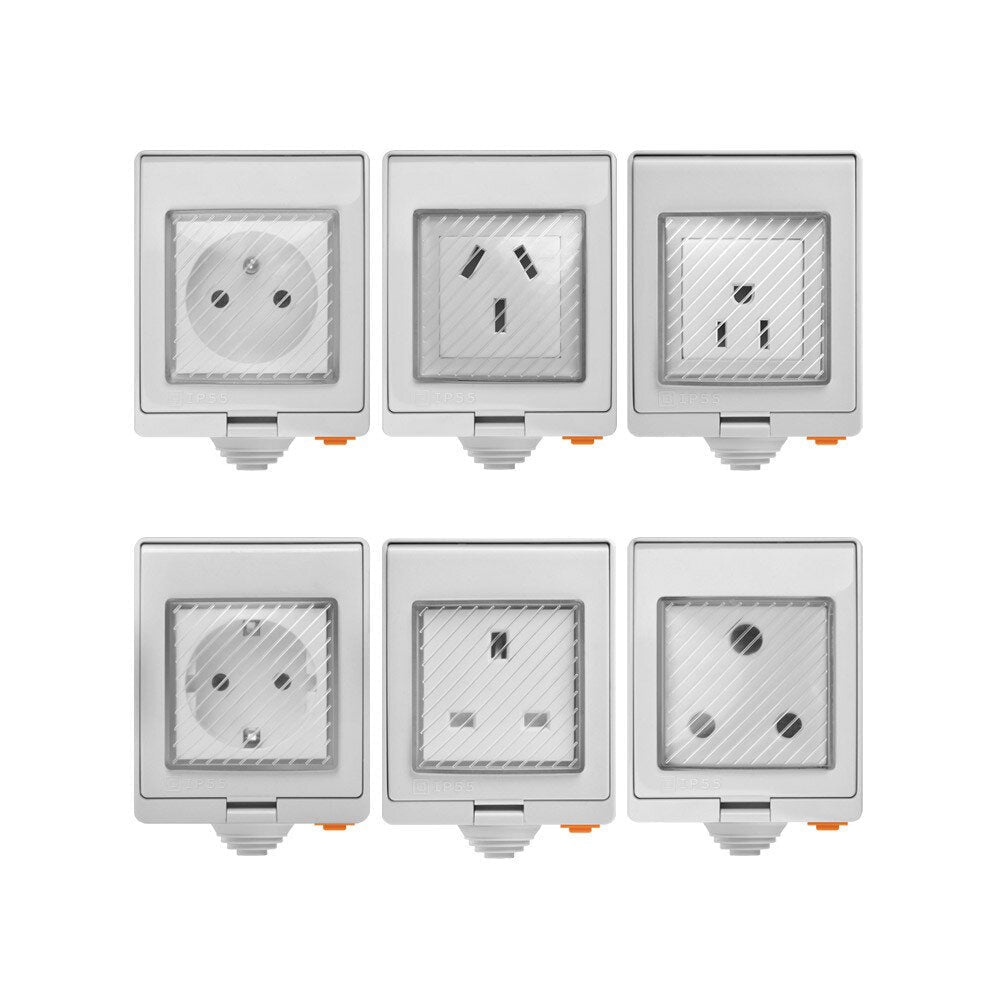 Waterproof WIFI S55 Smart Socket Switch UK/AU/US/FR/DE/ZA Multiple Version Wifi Socket Works With Alexa Google Home