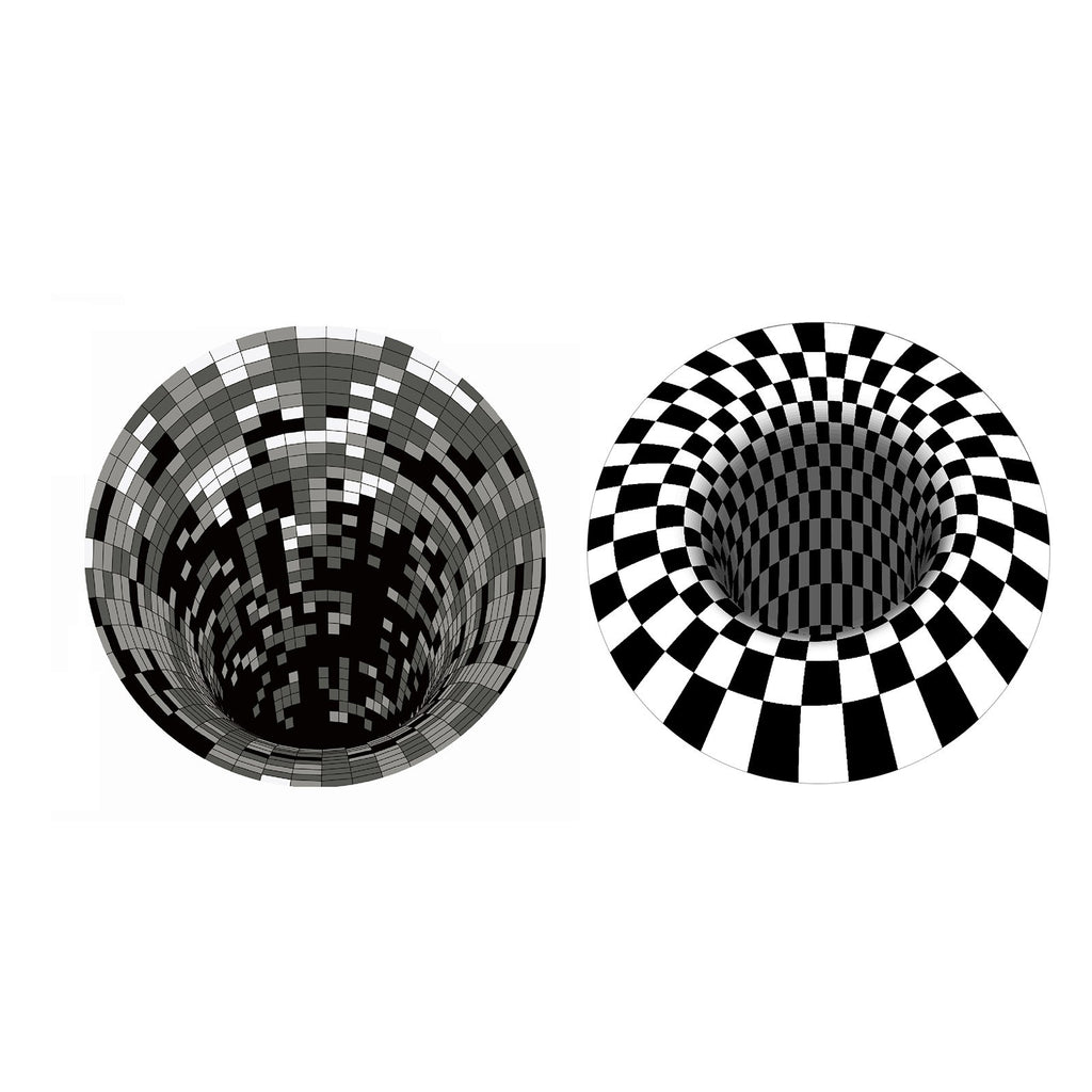 3D Space Round Carpet Checkered Vortex