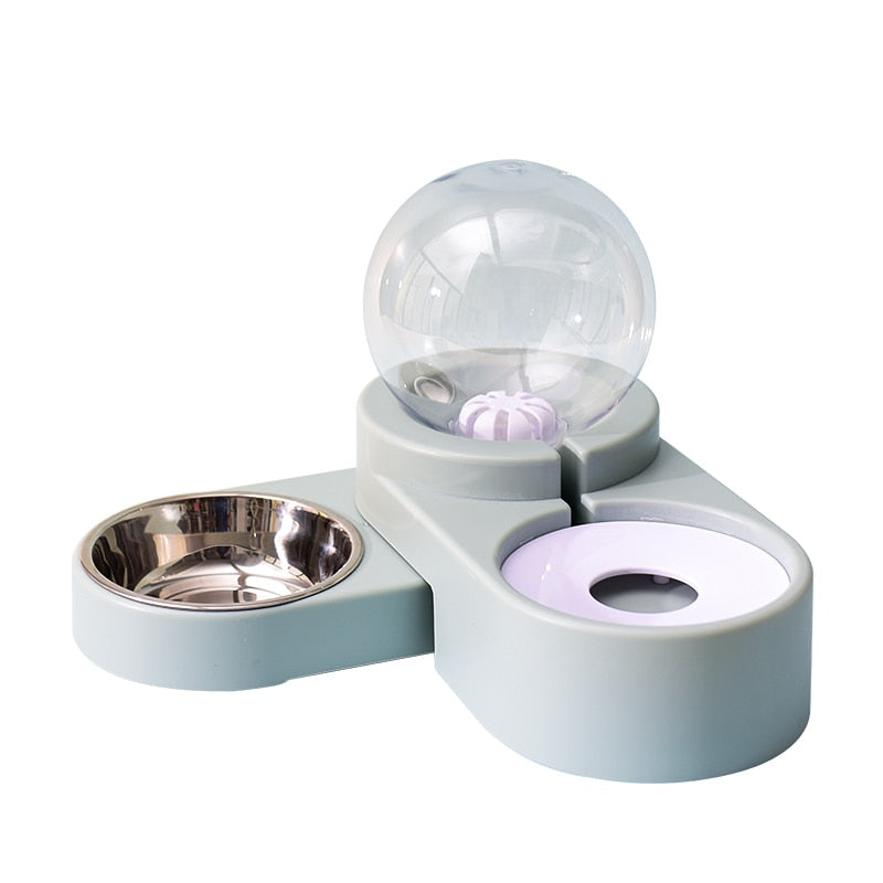 Bubble Pet Cat Food Automatic 1.8L Fountain for Water Drinking Single Large Bowl Dog Kitten Feeding Container