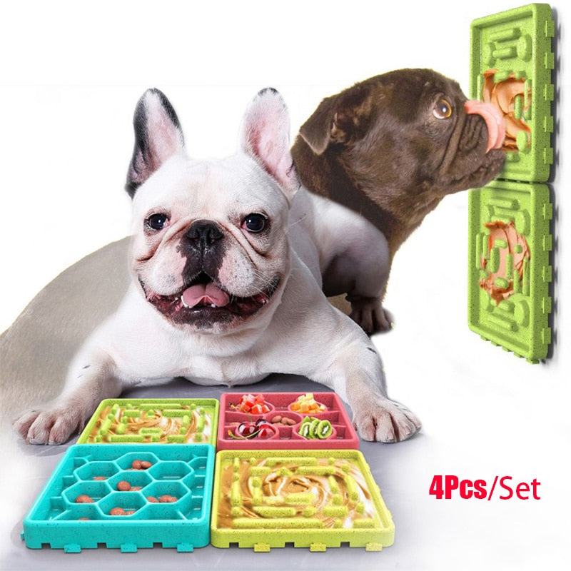 Silicone Feeding Lick Mat Pet Food Bowls Puppy Slow Down Eating Feeder Dish Bowel Prevent Obesity Dogs Supplies