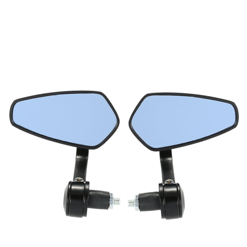 Pair of Motorcycle End Bar Rearview Mirror Universal 7/8" Handle 360°Swivel & Angle Adjustable