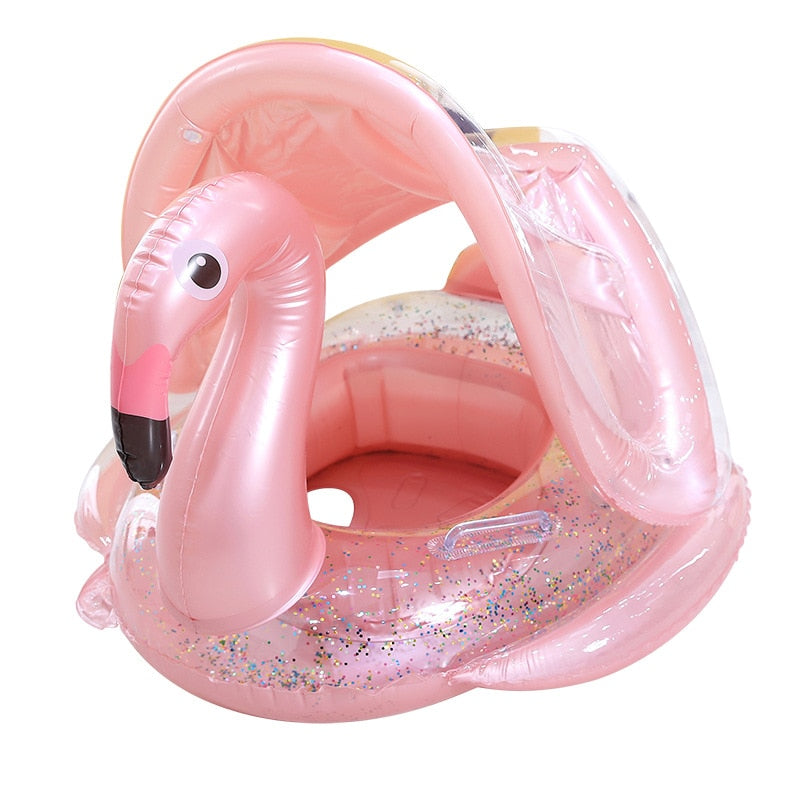 Inflatable Circle Baby Infant Float Pool Swimming Ring Sunshade Floating Seat Toys