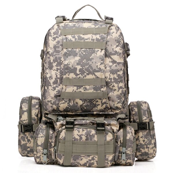 50L 600D Military Nylon Outdoor Sports Rucksack Backpack Camping Hiking Camouflage Shoulder Bag Pack