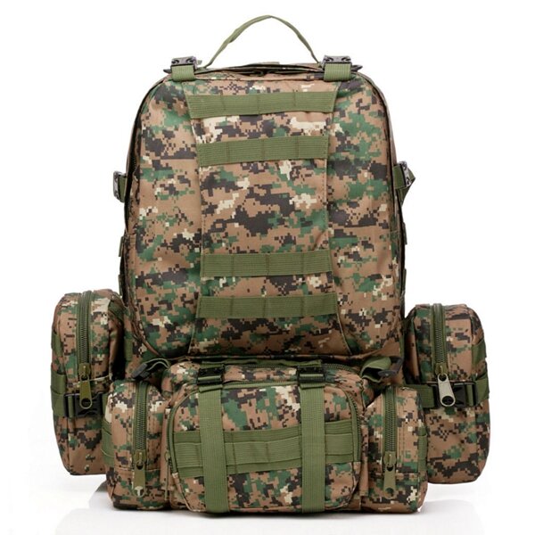 50L 600D Military Nylon Outdoor Sports Rucksack Backpack Camping Hiking Camouflage Shoulder Bag Pack