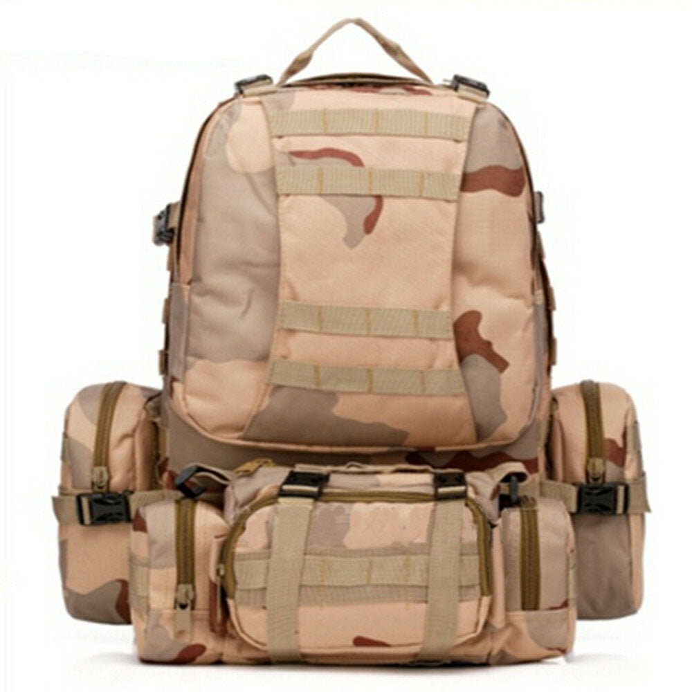 50L 600D Military Nylon Outdoor Sports Rucksack Backpack Camping Hiking Camouflage Shoulder Bag Pack