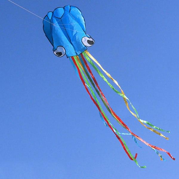 4m Octopus Soft Flying Kite with 200m Line Kite Reel 6 Colors