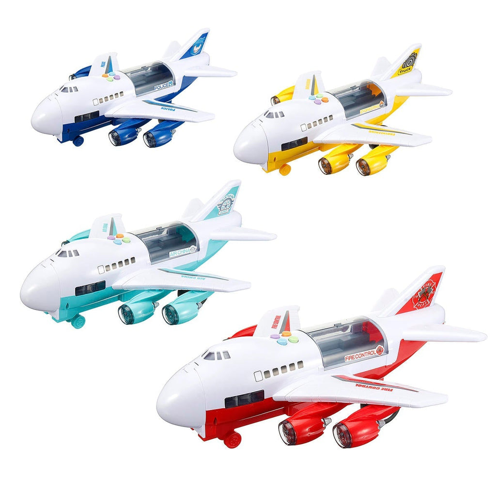 Children's Large Inertial Airplane Toys Early Education Sound Light Story Set