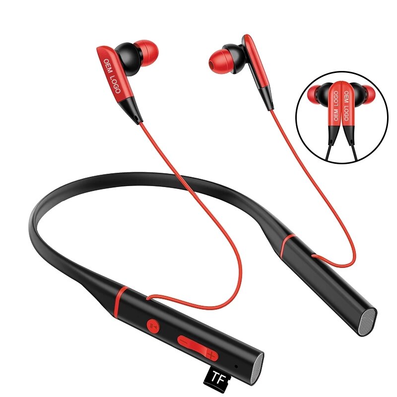 Bluetooth Headphone Neckband Earphone 15-Hour Playtime Skin-Friendly Stereo Sports Earbuds for Driving Business Office