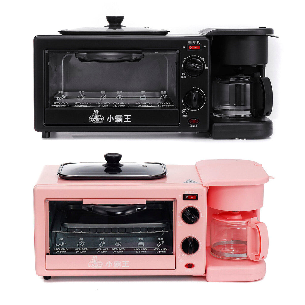 3 In 1 Electric Breakfast Machine Multifunction Coffee Maker Frying Pan Toaster