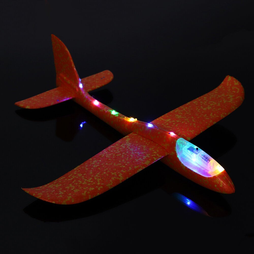 48cm 19'' Hand Launch Throwing Aircraft Airplane DIY Inertial EPP Plane Toy With LED Light