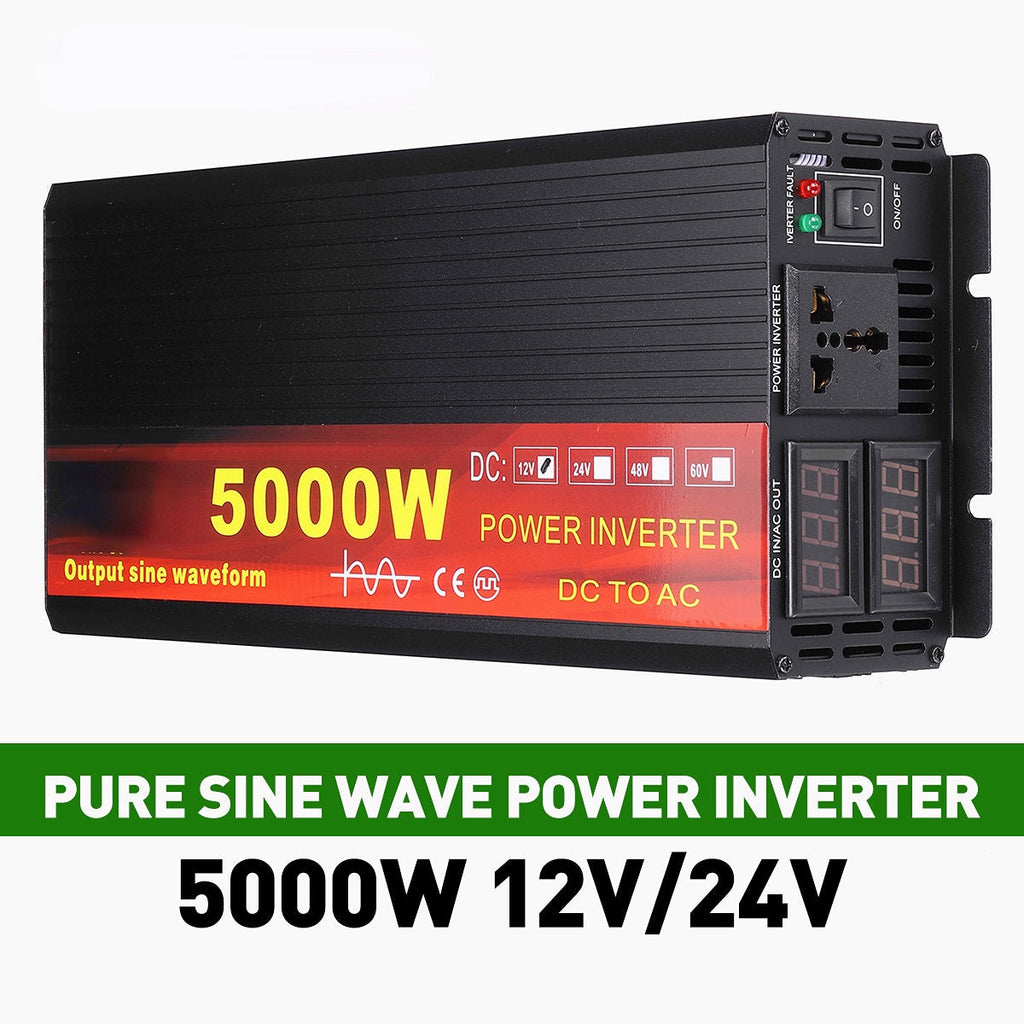 2000W/3000W/4000W Power Inverter Pure Sine Wave Transformer 12V/24V to 220V Auto