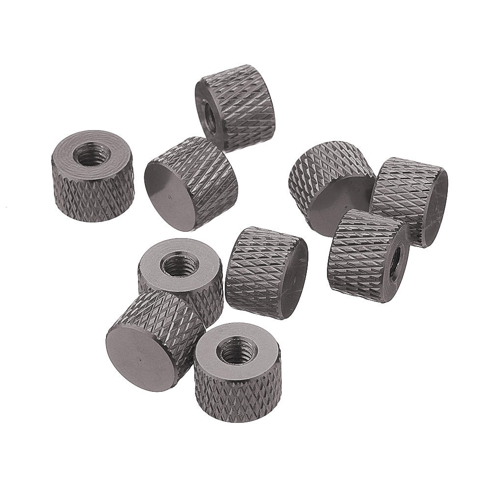 M4AN5 10Pcs M4 Blind Hole Thread Aluminum Alloy Knurled Thumb Nut Hand-Tight Screw Nut Multi-Color