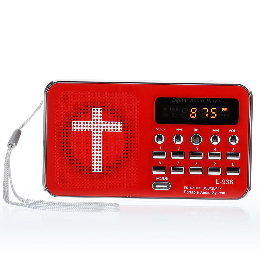 Bible AUX U-disk TF SD Card Audio MP3 Music Player Portable Mini FM Radio Speakers For Elders Gift