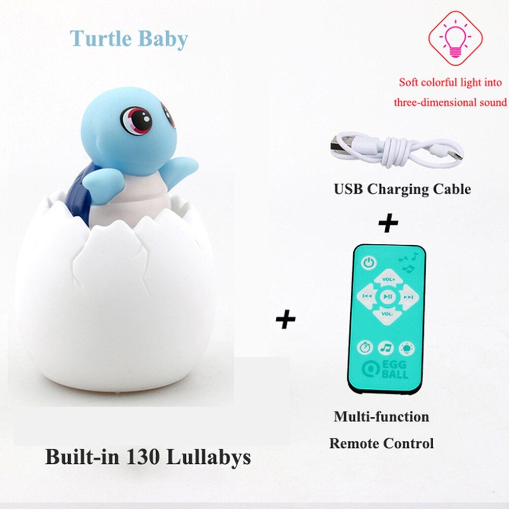 Multi-shape Creative Simulation Dinosaur Egg Night Light Sensor Pats Colorful Music Table Lamp Baby Sleep Aid Kids Glowing Toy