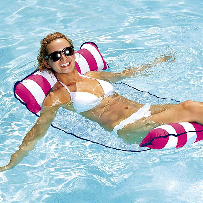 Water Hammock Foldable Inflate Sun Lounge Lounge Chair Floating Air Bed With Air Pump