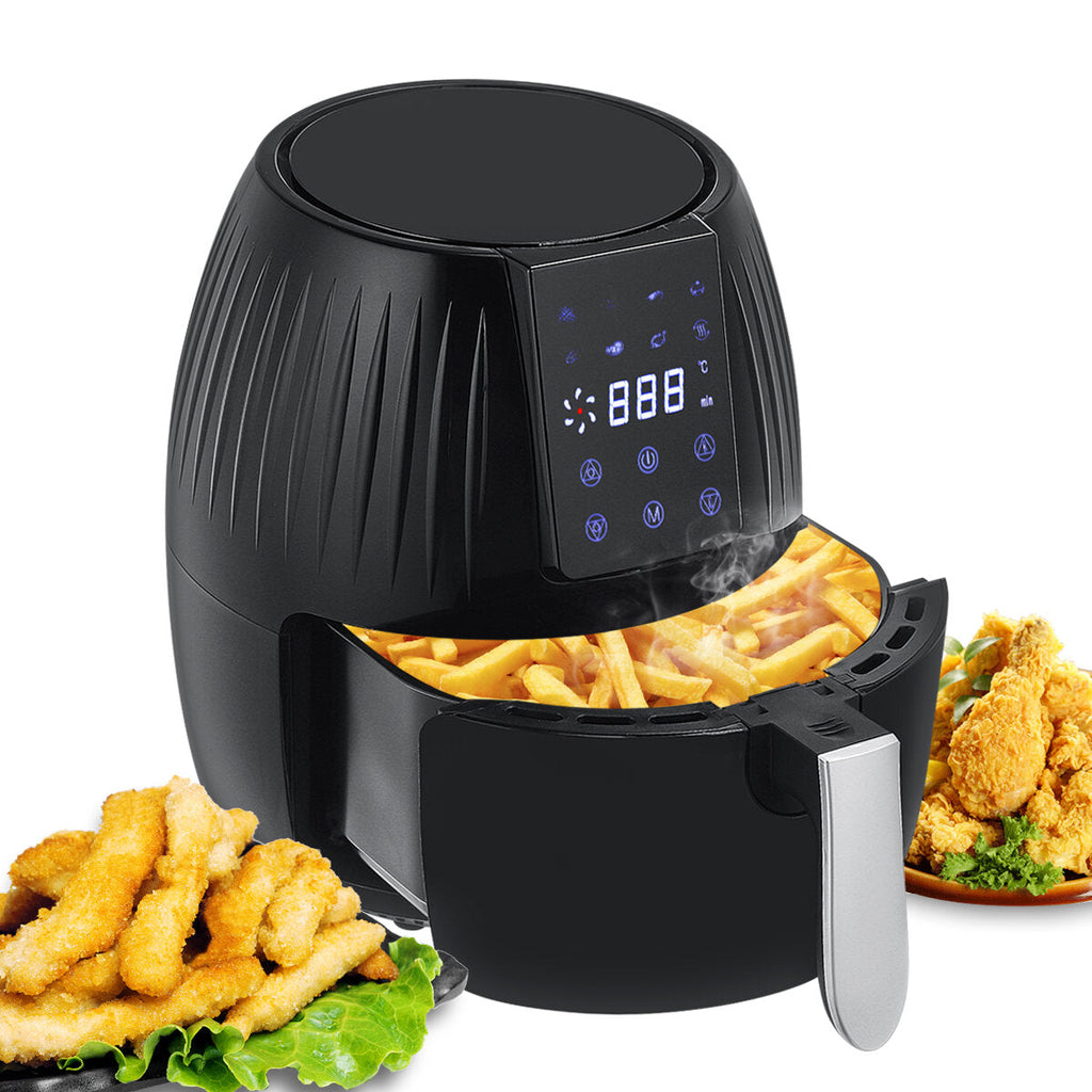 1300W Electric Hot Air Fryers Oven Oilless Cooker 5.5L Large Capacity Touch Screen 360 Cycle Heating with Non Stick Pot Liner