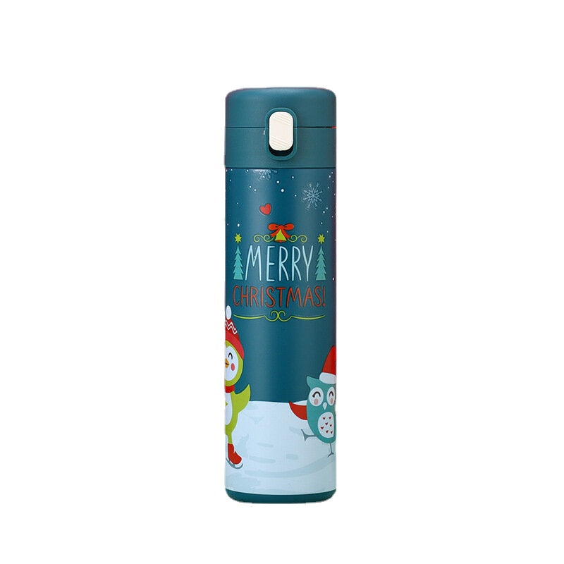 500ml Christmas Vacuum thermos LCD Temperature Display Water Bottle Stainless Steel Double Wall Insulated Cup