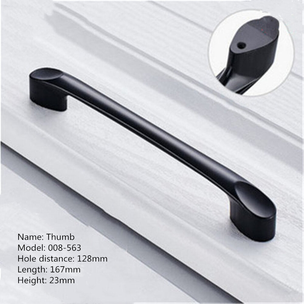 Aluminum Alloy Black Handles For Furniture Cabinet Knobs And Handles Kitchen Handles Drawer Knobs Cabinet Pulls Cupboard Handles Knobs