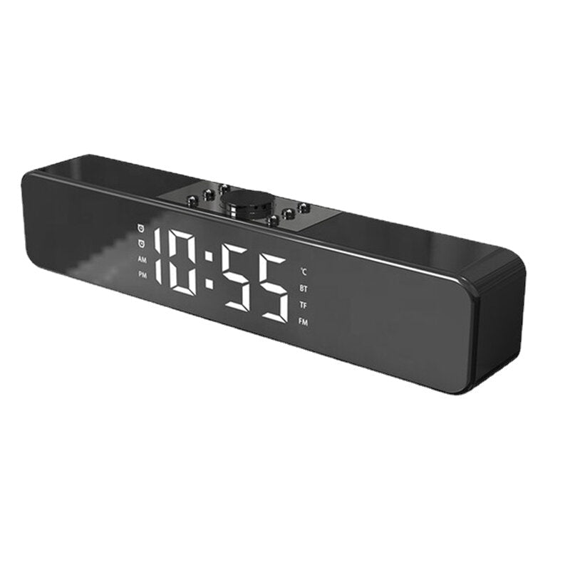 Alarm Clock Bluetooth Speaker With LED Digital Display Wired Wireless Home Theater Surround Sound Bar