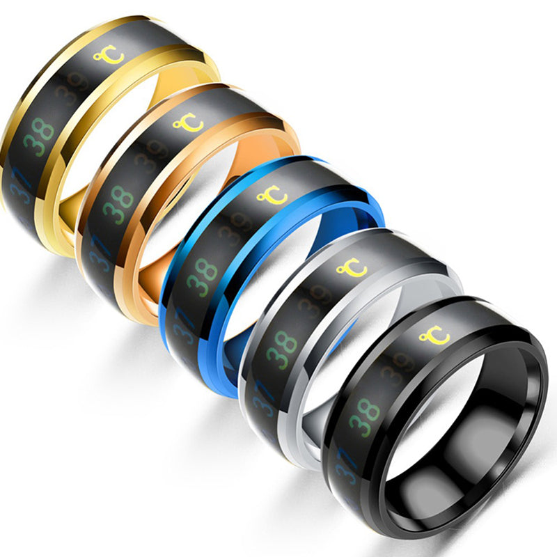 Multifunctional Watch Partner Temperature Sense Intelligent Titanium Steel Smart Ring Changing Color Ring